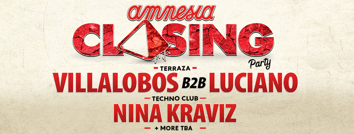 Amnesia Ibiza 2019 closing party lineup